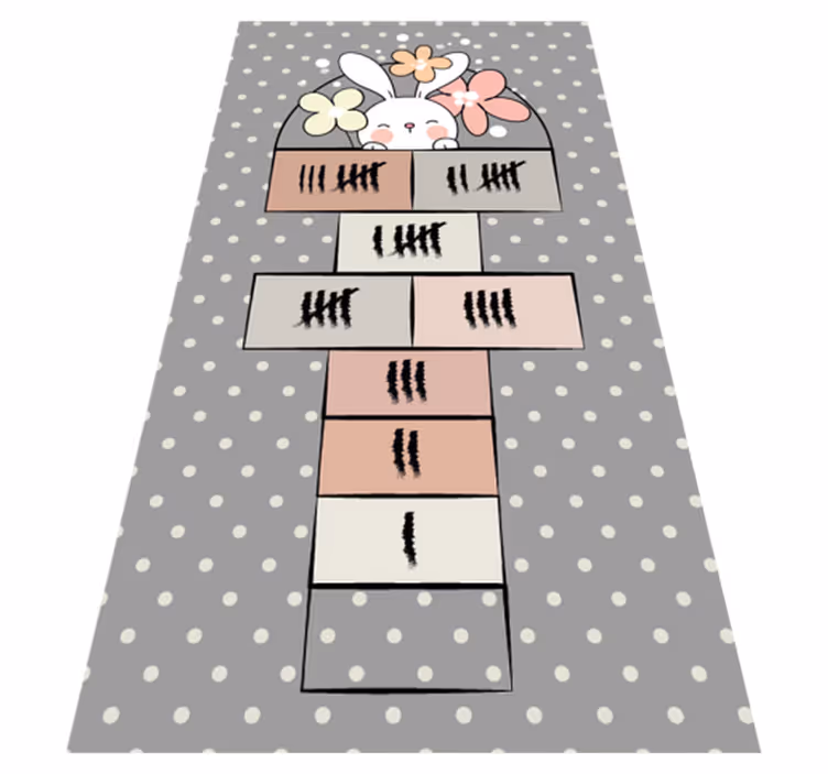 Nordisk kanin hopscotch spilmåtte - TenStickers