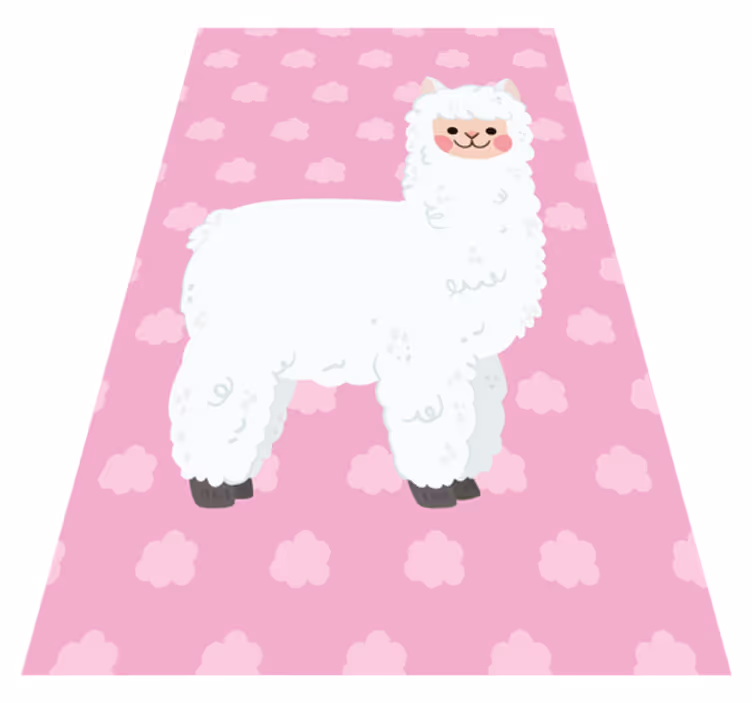 Overskyet lama illustration vinyltæpper til babyværelse - TenStickers