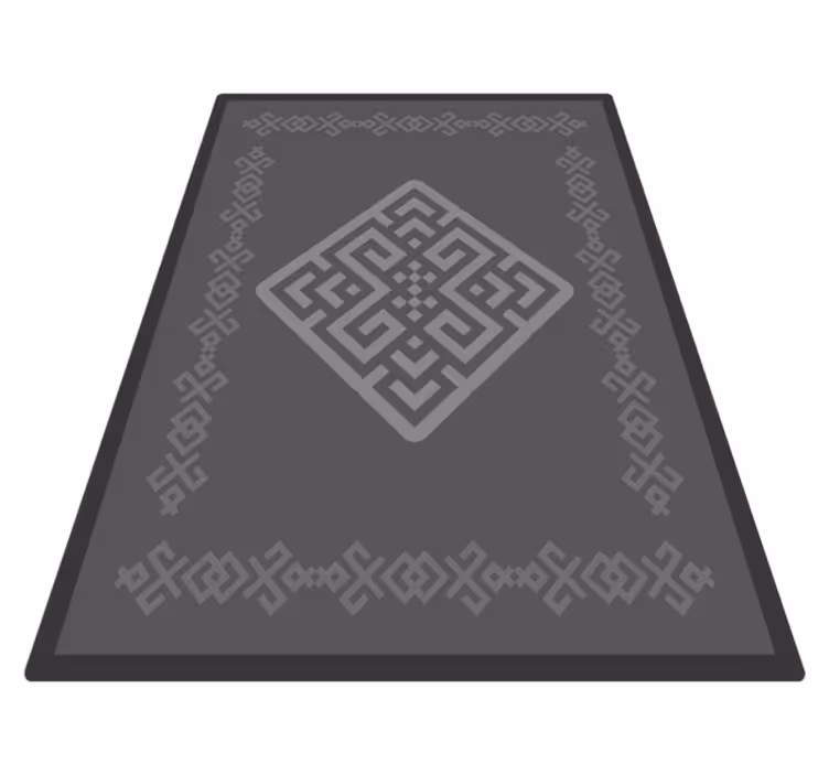 Indviklet geometrisk mønster grå vinyl tæppe - TenStickers