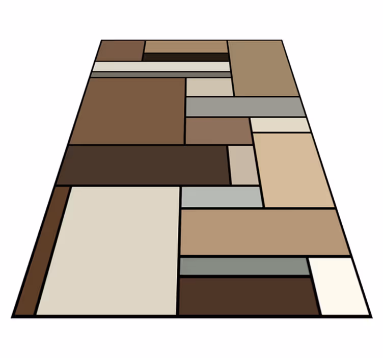Brune firkanter geometriske vinyltæpper - TenStickers
