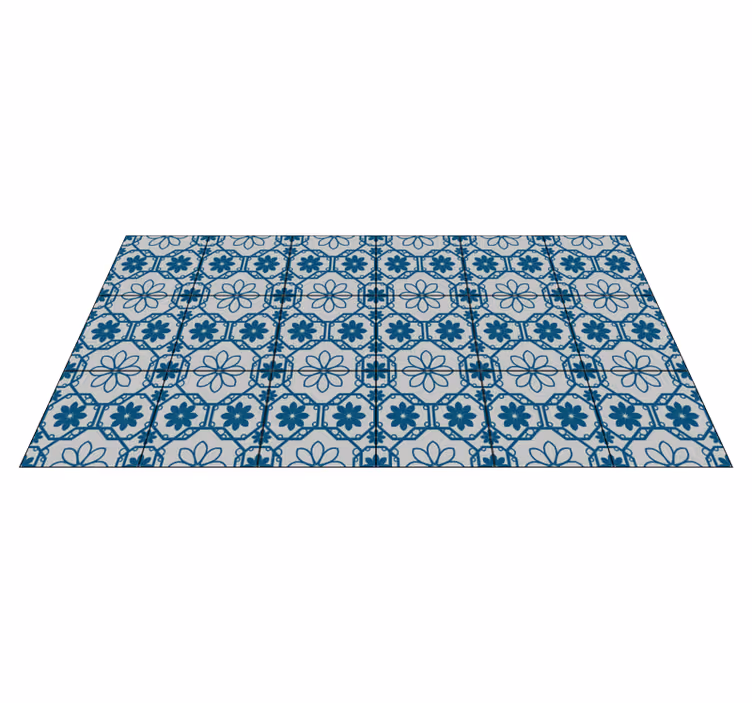 Blomstret mosaik flise vinyl tæppe med fliseeffekt - TenStickers