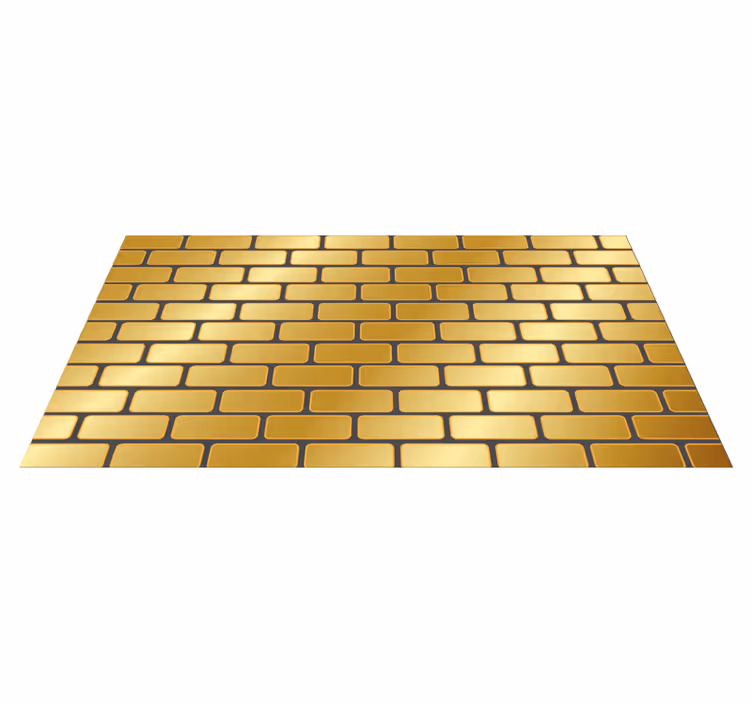 Guld murstensvæg illustration moderne tæppe - TenStickers