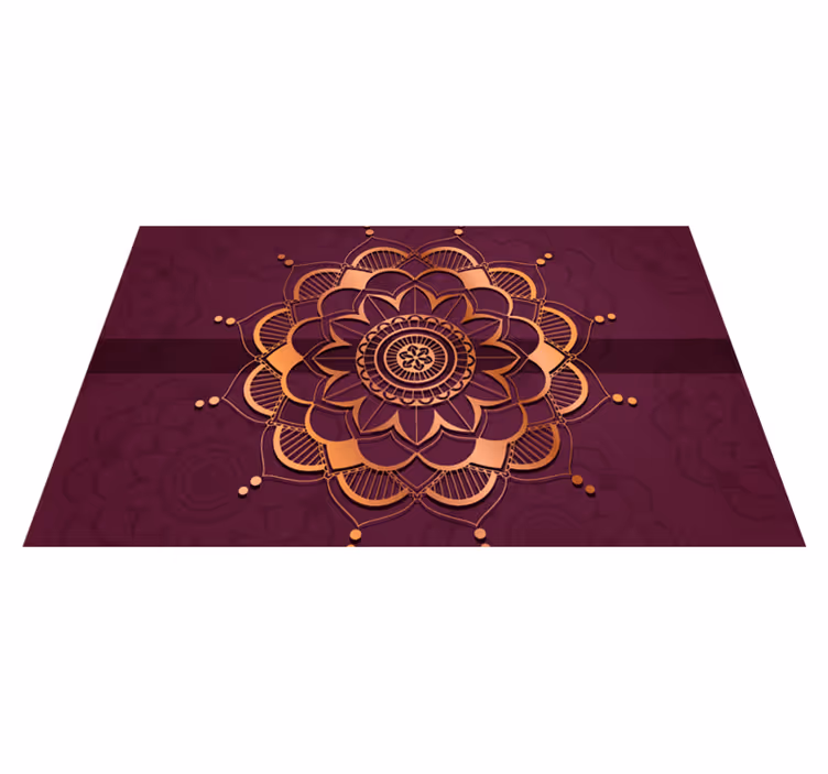 Lilla og guld mandala vinyl tæppe til hjemmet - TenStickers