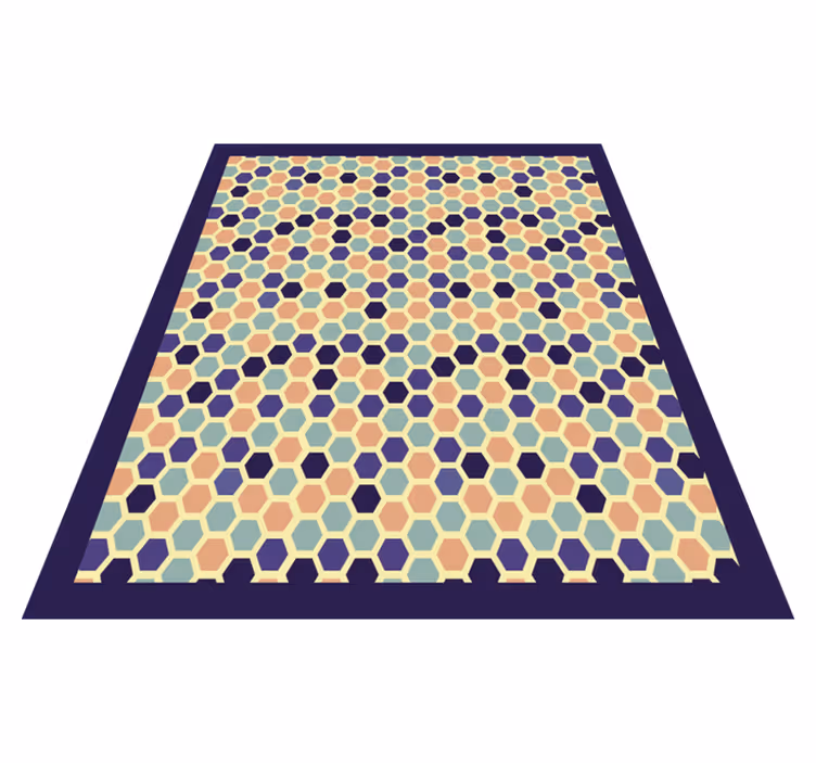 Sekskantet mosaik geometriske vinyl tæppe - TenStickers