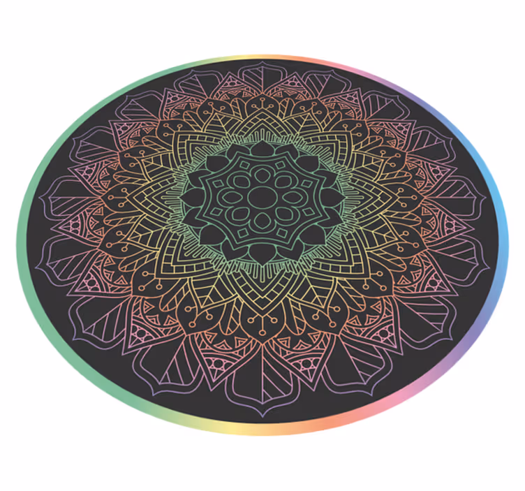 Regnbue mandala vinyl tæppe - TenStickers