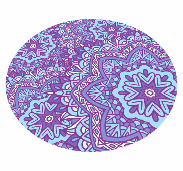 Livligt lilla motiv mandala vinyl tæppe - TenStickers