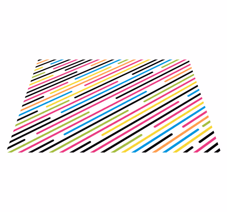 Farverige diagonale striber stribede vinyl tæppe - TenStickers