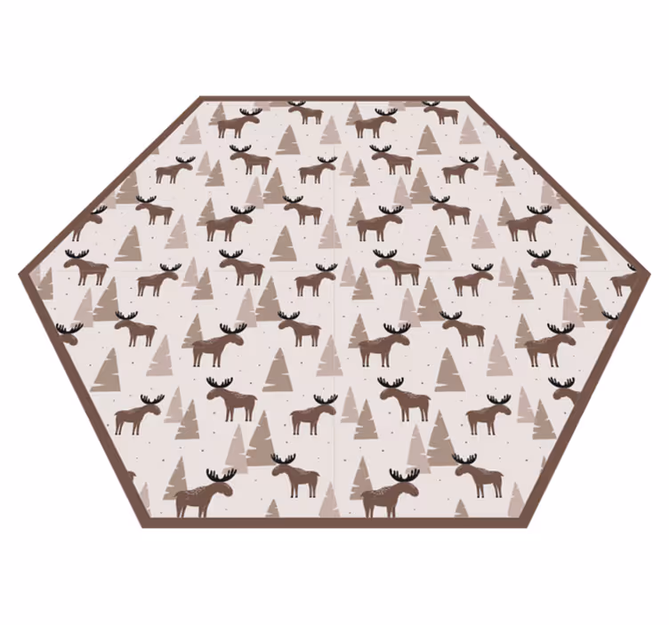 Elg bjergmotiv vinyl tæppe - TenStickers
