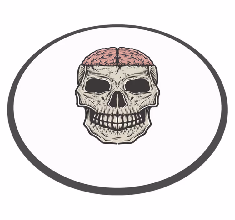 Hjerne og kranium teen vinyl tæppe - TenStickers