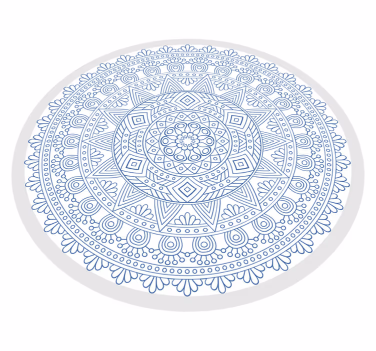 Komplekst blåt motiv mandala vinyl tæppe - TenStickers