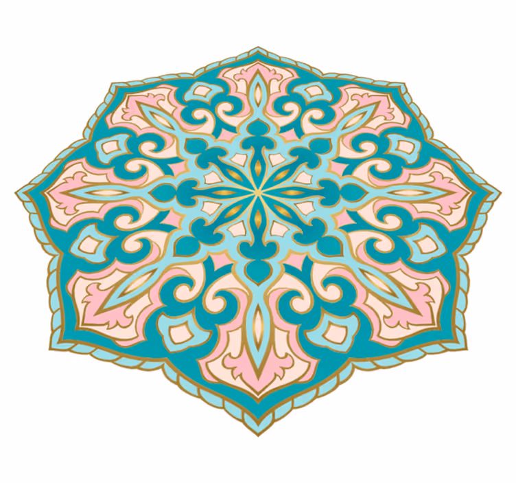 Mandala-inspireret medaljon mosaik vinyl tæppe - TenStickers
