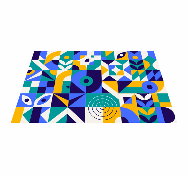 Geometriske vinyl tæppe med levende mønstre - TenStickers