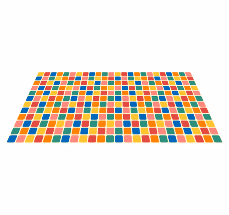 Multi-farve fliser kvadrater geometriske vinyl tæpper - TenStickers