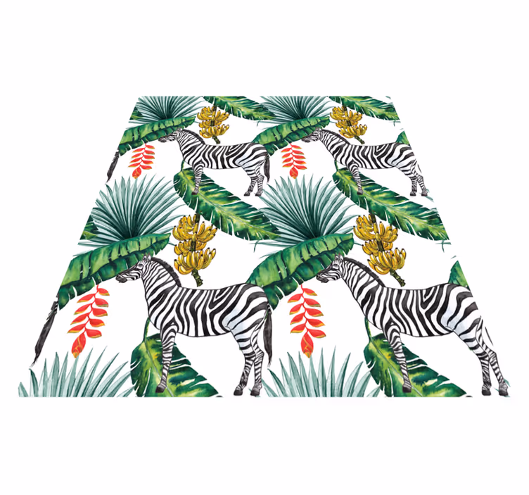 Tropisk zebra vinyltæpper med dyr - TenStickers