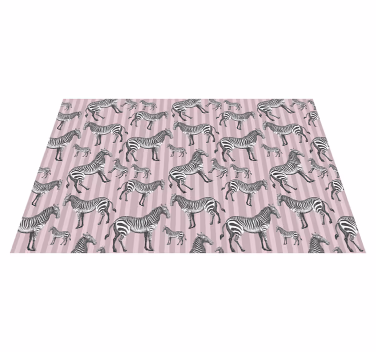 Stribede zebraer vinyltæppe med dyreprint - TenStickers
