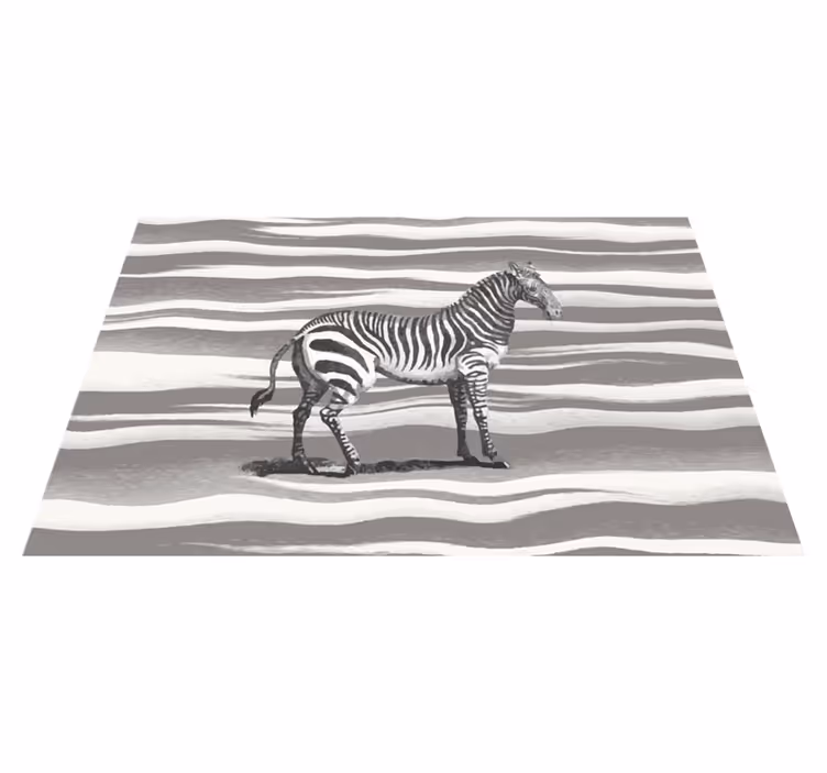 Zebra stribet vinyltæppe med dyreprint - TenStickers