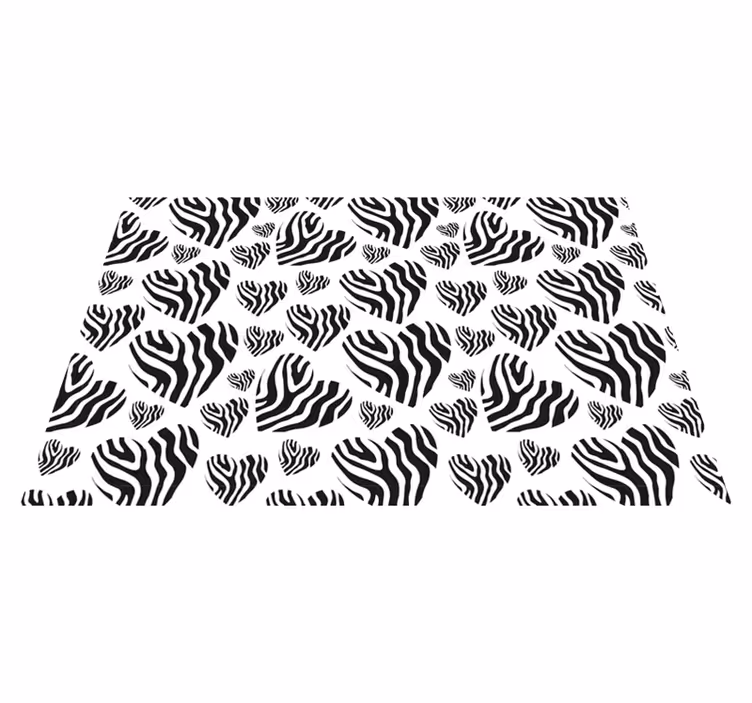 Zebra animal print hjerte animal print vinyl tæppe - TenStickers