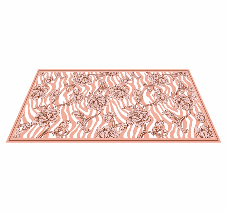 Zebra blomsterfusion vinyltæppe til soveværelse - TenStickers