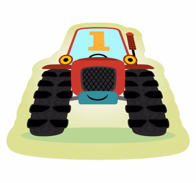 Nr. 1 traktor børn vinyl tæppe - TenStickers