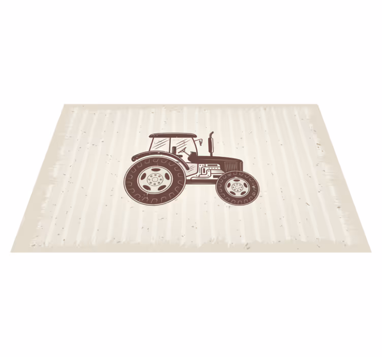 Vintage gård traktor vintage vinyl tæppe - TenStickers