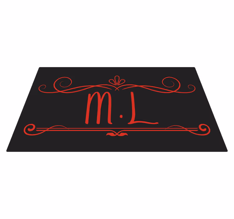 Monogram elegance vinyl tæppe med navn - TenStickers