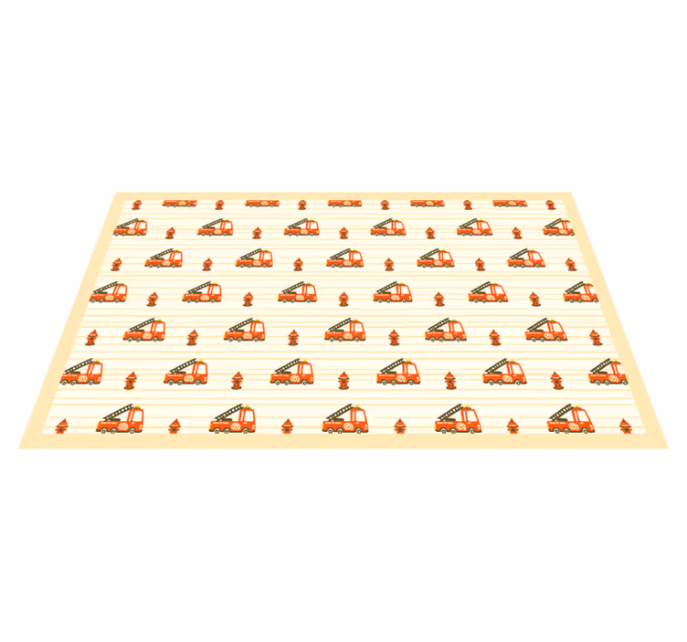 Brandbil og brandbånd vinyl tæppe - TenStickers