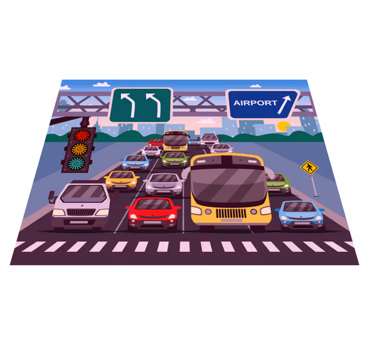 Trafiklys lastbil børn vinyl tæppe - TenStickers