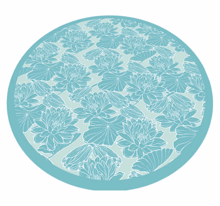 Lotus skitse blomster vinyl tæppe - TenStickers