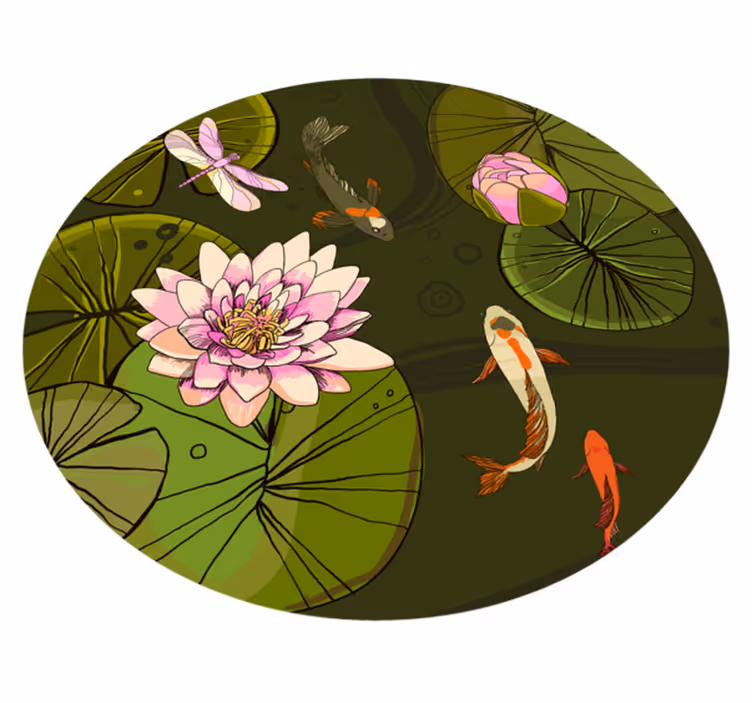 Lotus på vandblomstret vinyltæppe - TenStickers