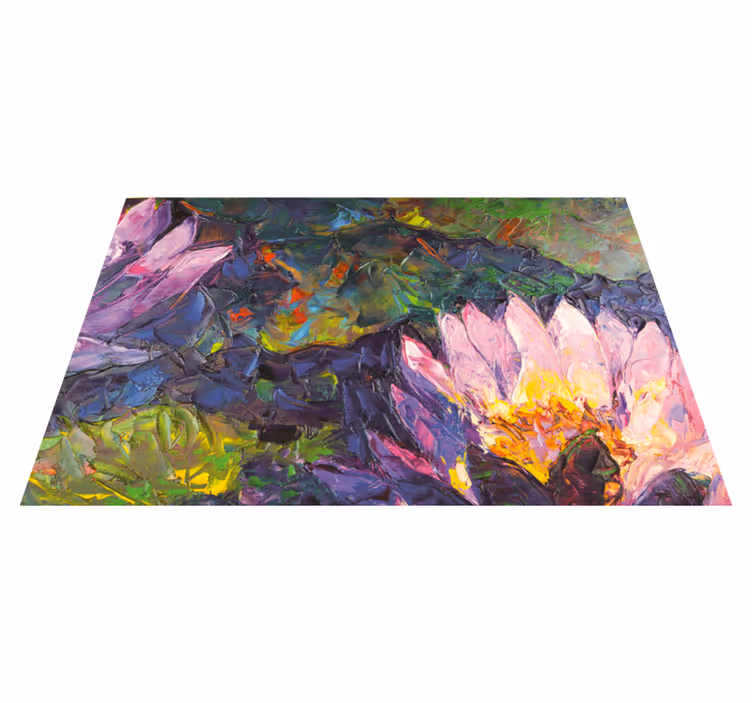 Impressionistiske blomster Blomster og planter vinyltæppe - TenStickers