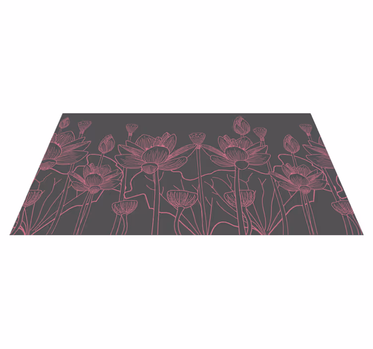 Blomsterkonturskitse Blomster og planter vinyltæppe - TenStickers