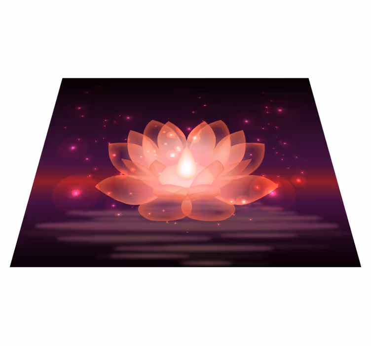 Kosmisk lotus design mandala vinyl tæppe - TenStickers