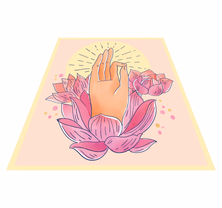 åndelig blomst illustration mandala vinyl tæppe - TenStickers
