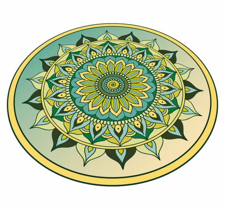 Mandala grøn ombre mandala vinyl tæppe - TenStickers