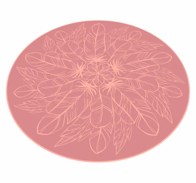 Botanisk symmetri Blomster og planter vinyltæppe - TenStickers