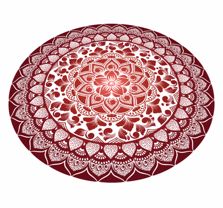 Cirkulært orientalsk blonde mandala vinyl tæppe - TenStickers