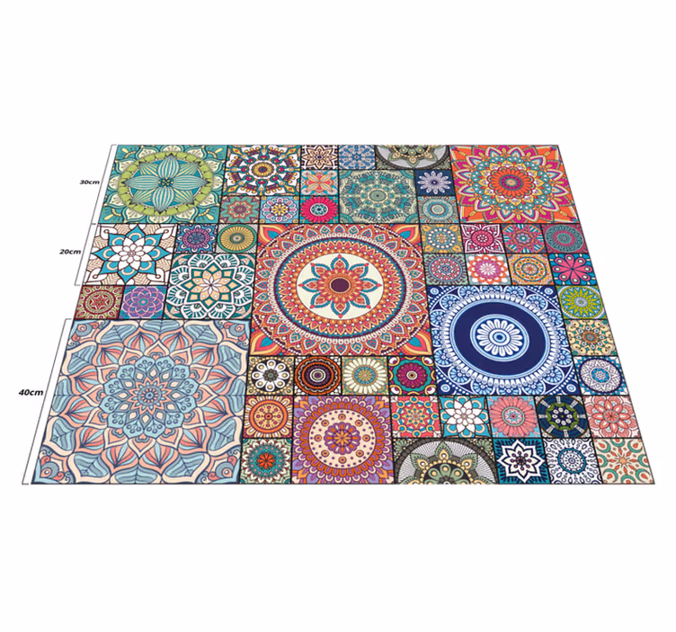 Mandala fliser mandala vinyl tæppe - TenStickers