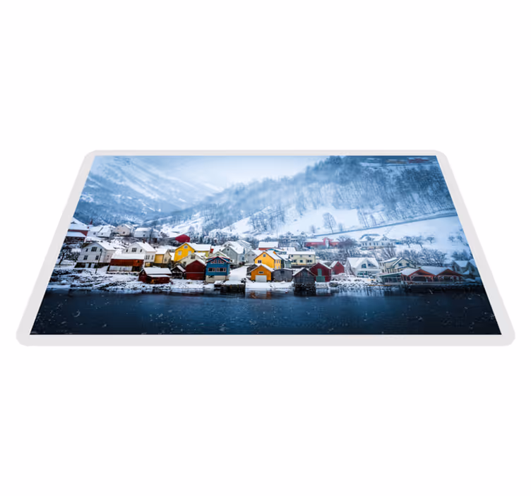 Norge fjord vinter natur vinyl tæppe - TenStickers