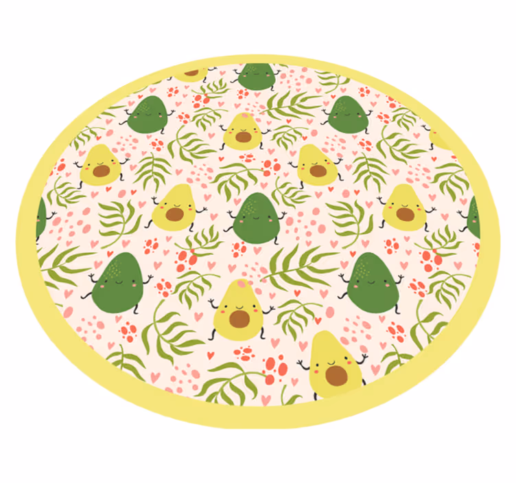 Avocado sjovt mønster vinyl tæppe - TenStickers