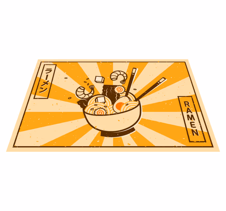 Ramen illustration vinyltæppe til køkkenet - TenStickers