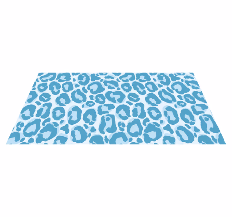 Blå leopard print dyreprint vinyl tæppe - TenStickers