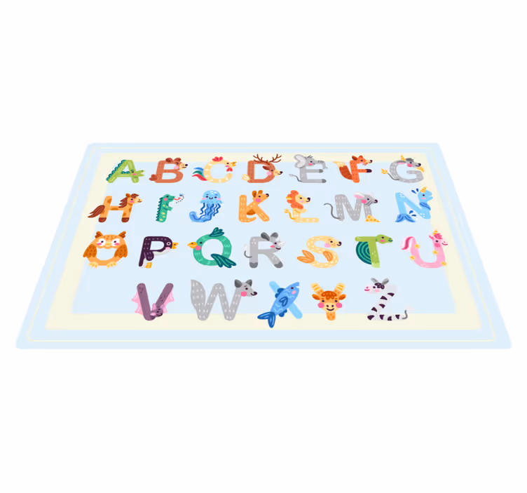Farverigt vinyl alfabet tæppe - TenStickers