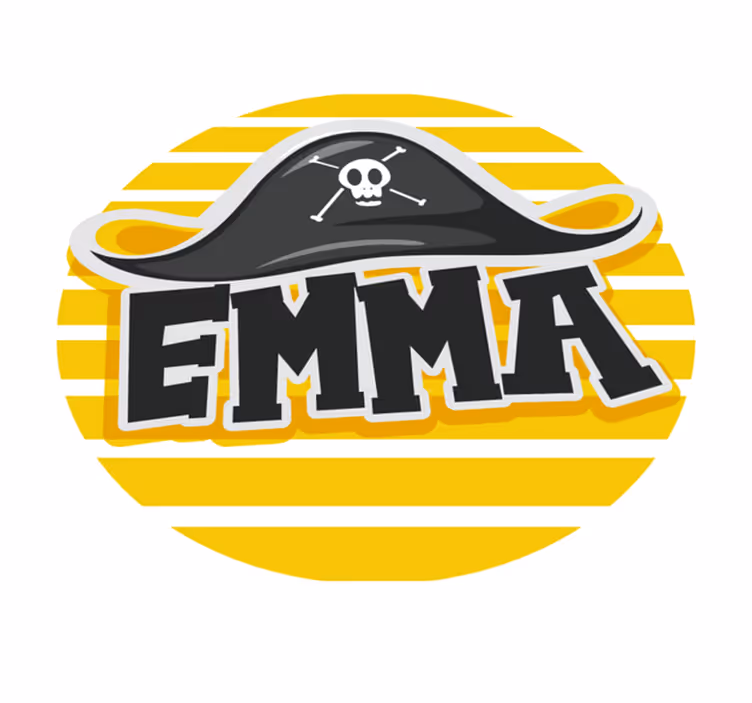 Pirat tema vinyl tæppe med navn - TenStickers