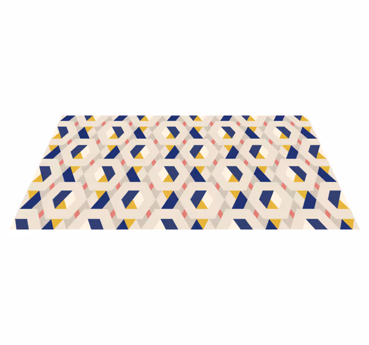 Sekskantet geometrisk motiv moderne vinyl tæppe - TenStickers