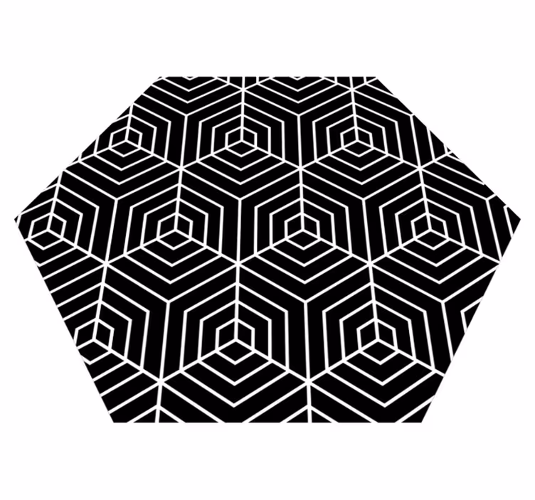 Sekskantet labyrint geometriske vinyl tæppe - TenStickers