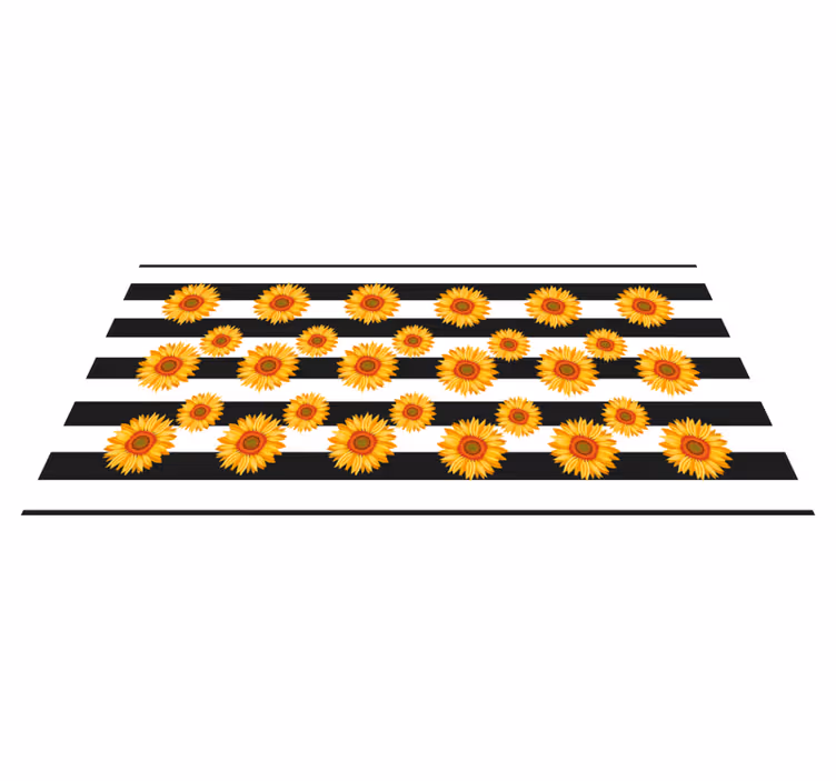 Solsikker og striber blomstertæppe - TenStickers