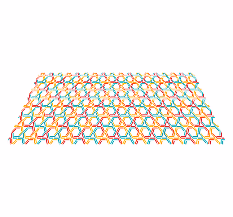 Farverige hexagon mønster geometriske vinyl tæpper - TenStickers