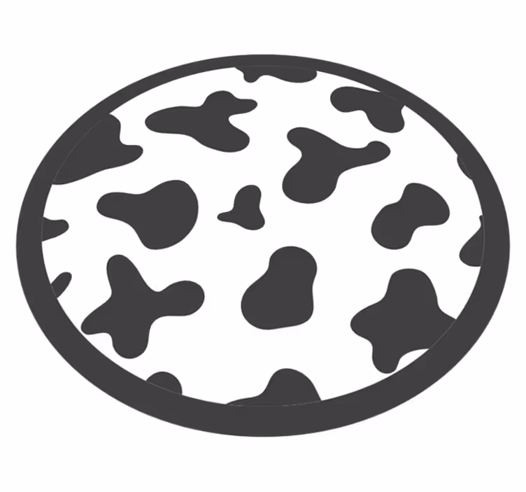 Sort og hvidt vinyltæppe med ko print - TenStickers