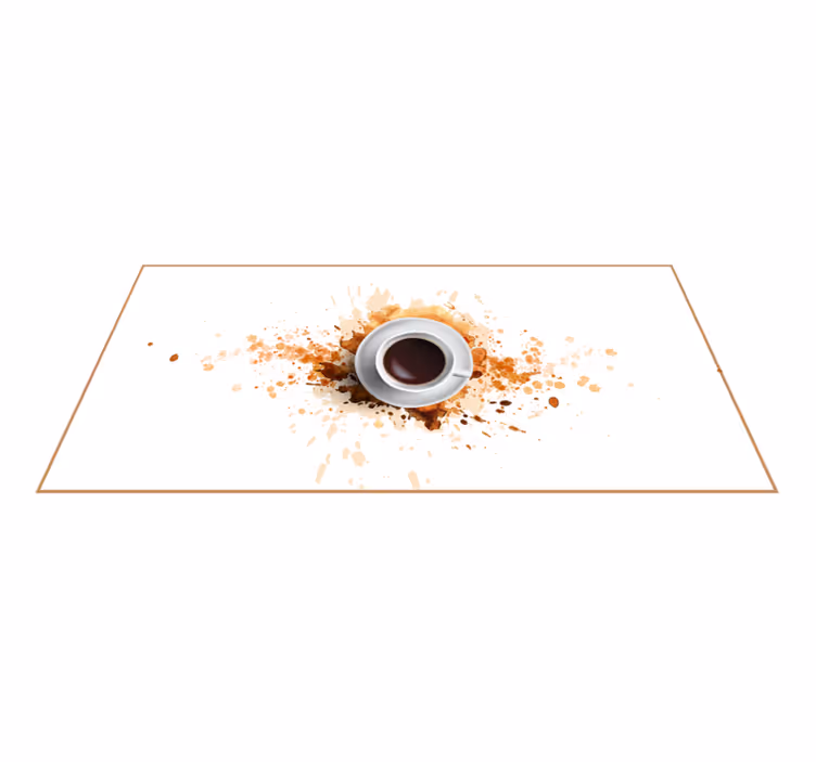 Spildt kaffe illusion vinyltæppe til køkkenet - TenStickers