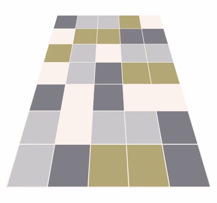 Moderne grå og gule geometriske tæpper - TenStickers